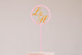 Cake topper initiales personnalisé - Romantique