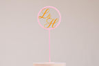 Cake topper initiales personnalisé - Romantique