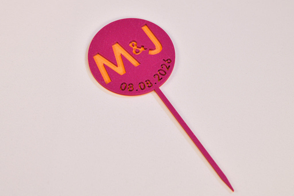 Cake topper initiales personnalisé - Pop