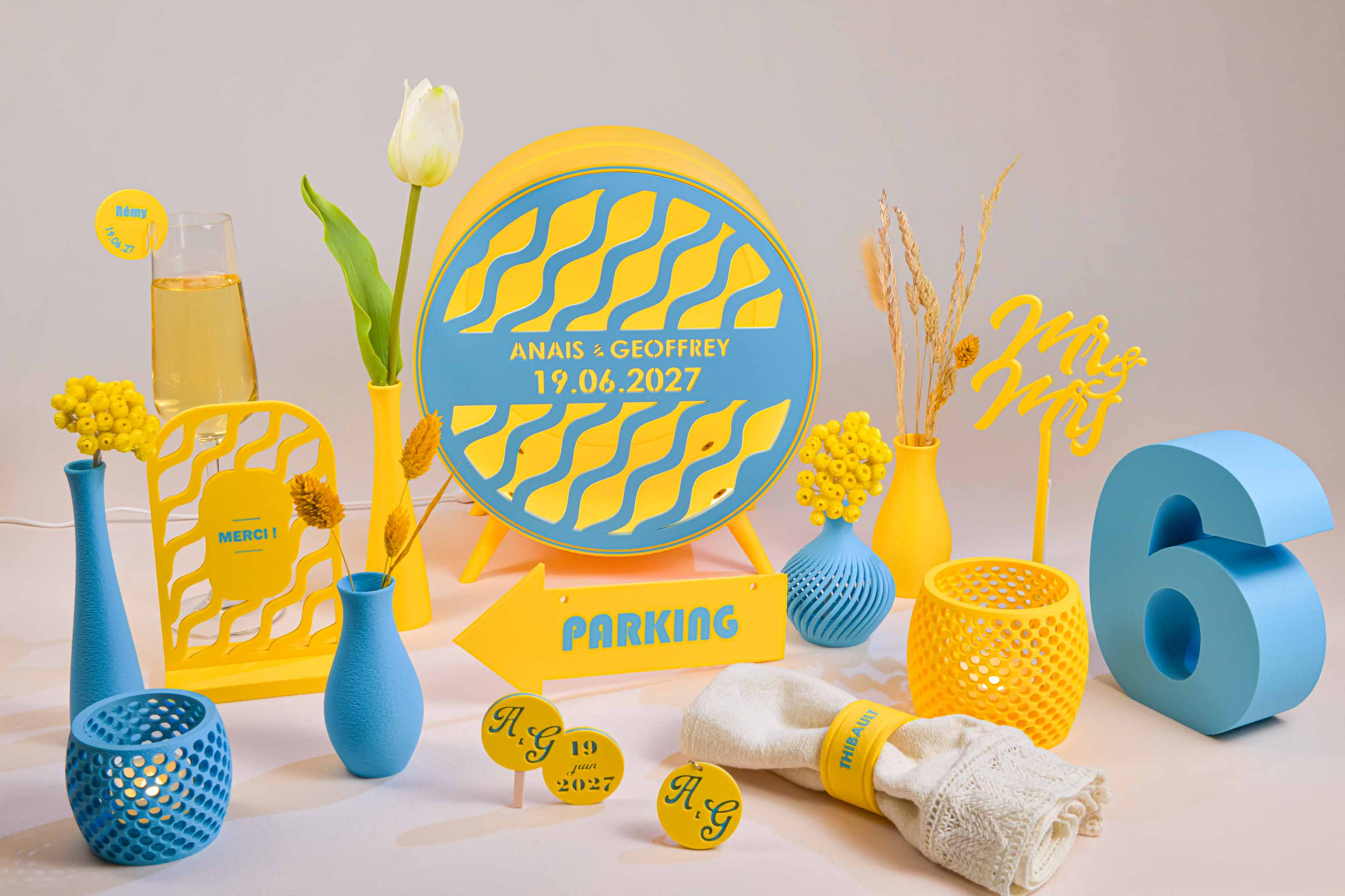 Cake topper prénoms personnalisé - Pop