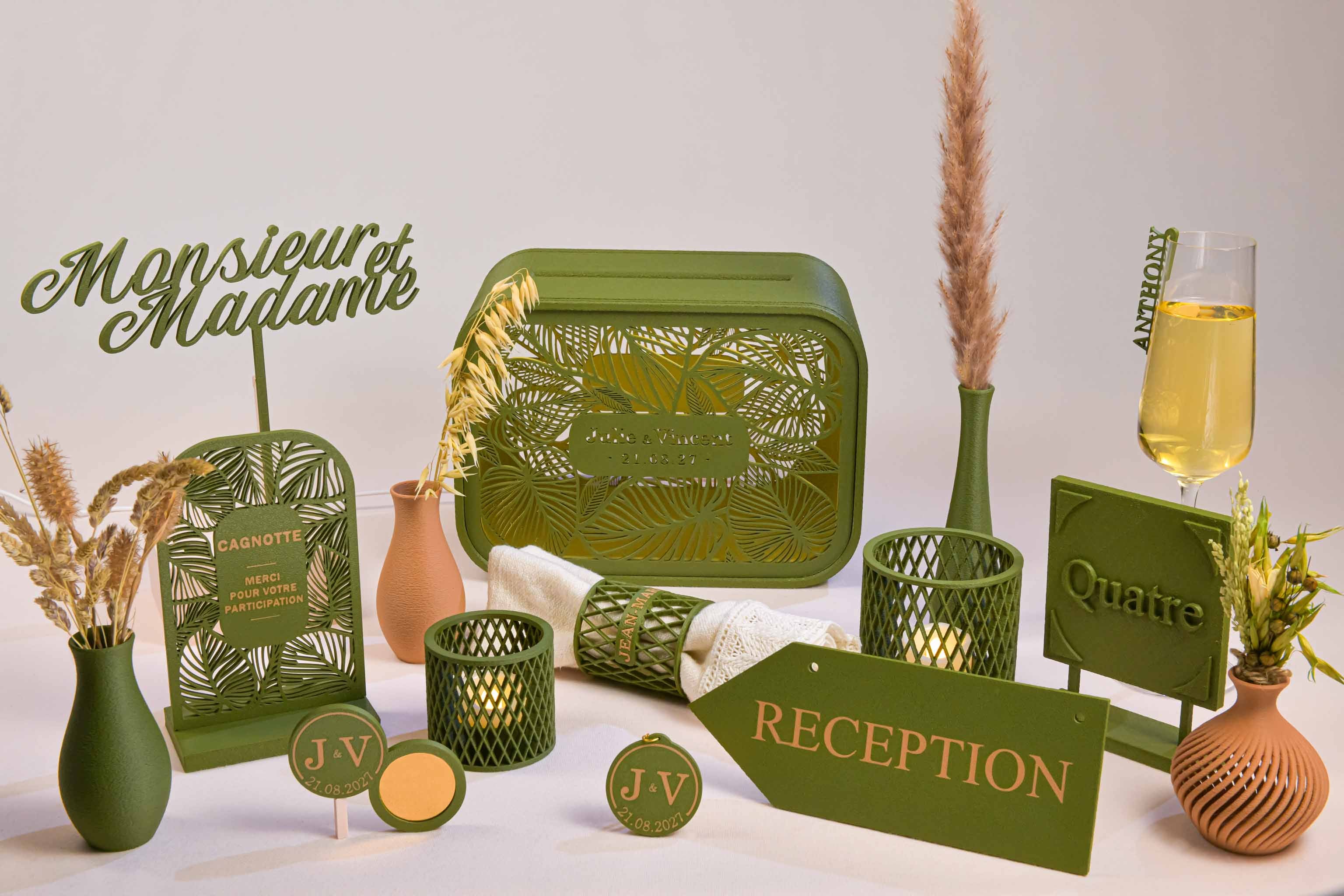 Marque-place noeud de serviette personnalisé - Chic