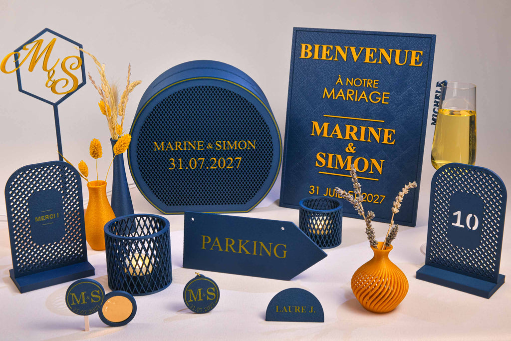 Cake topper initiales personnalisé - Chic