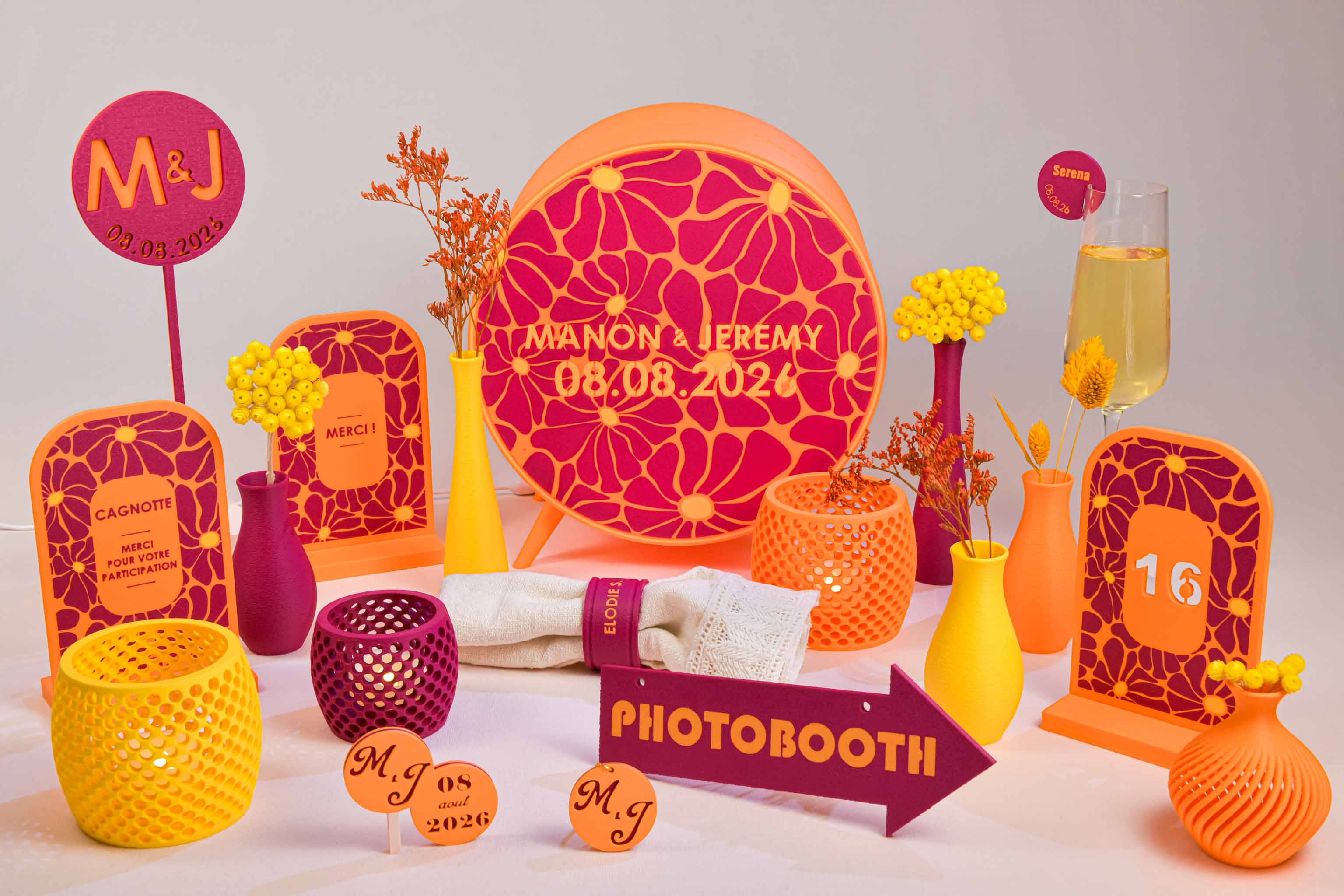 Cake topper initiales personnalisé - Pop