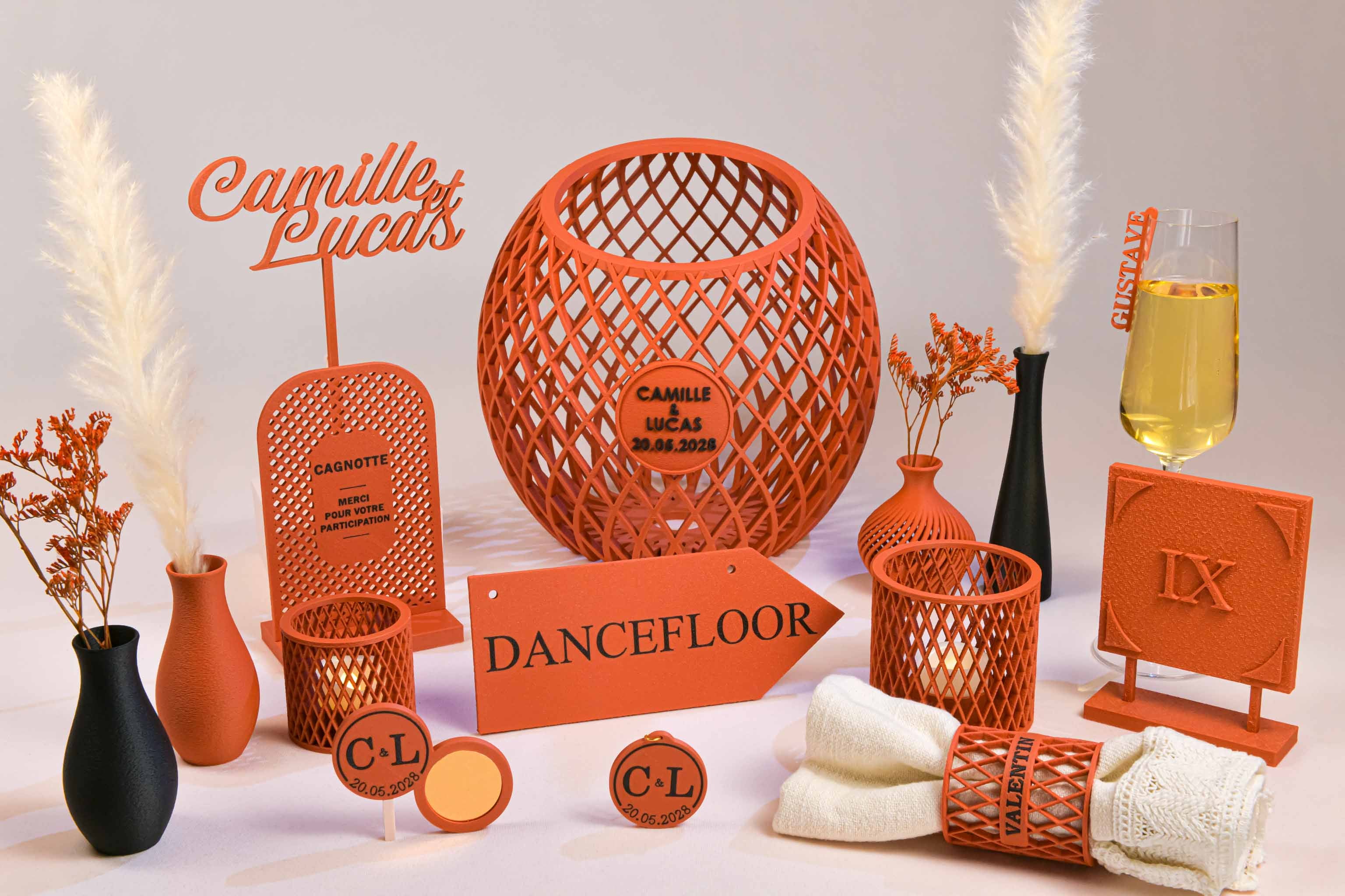 Cake topper prénoms personnalisé - Chic