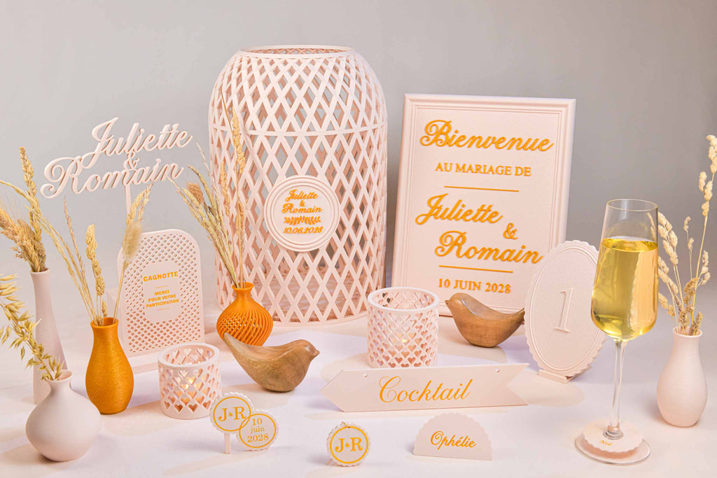 Cake topper prénoms personnalisé - Romantique