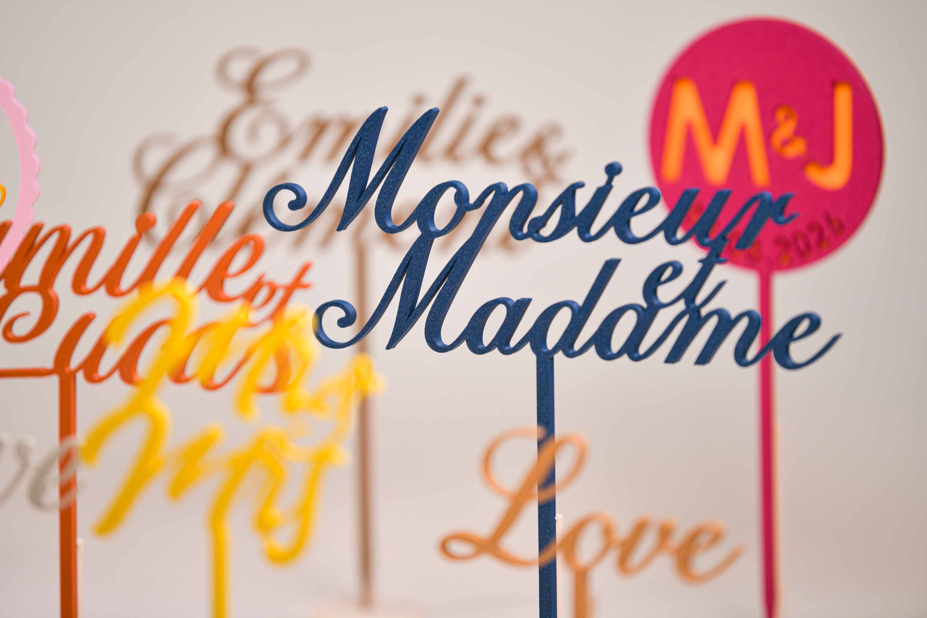 Cake topper "Monsieur et Madame" - Romantique