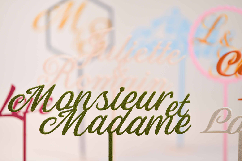 Cake topper "Monsieur et Madame" - Chic