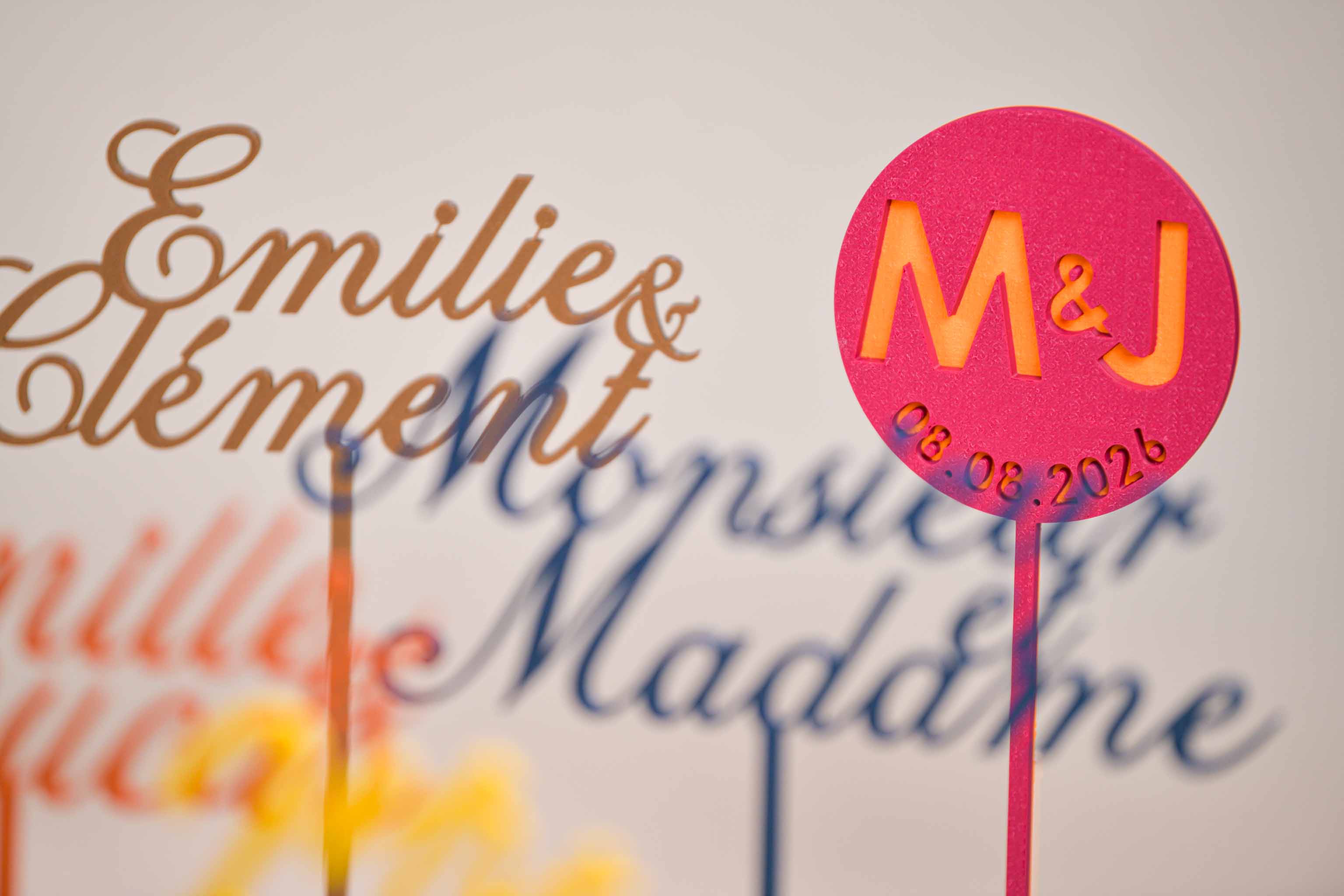 Cake topper initiales personnalisé - Pop