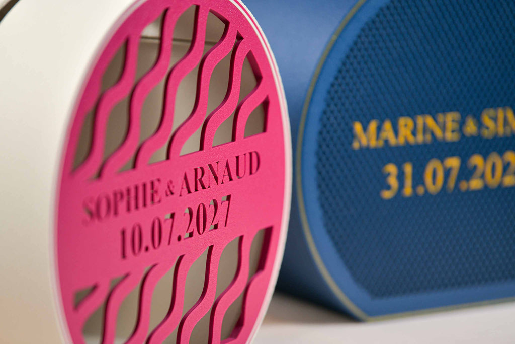 Urne arrondie personnalisée - Vaguelettes (lumière en option)