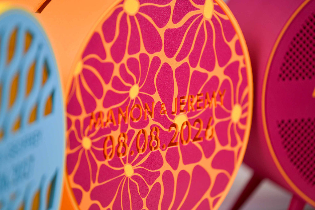 Urne ronde personnalisée - Fleurs (sur pieds) (avec lumière)