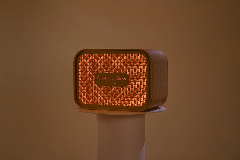 Urne rectangulaire personnalisée - Palmettes (avec lumière)