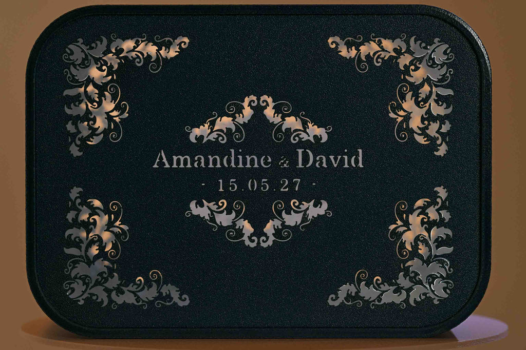 Urne rectangulaire personnalisée - Ornements (avec lumière)