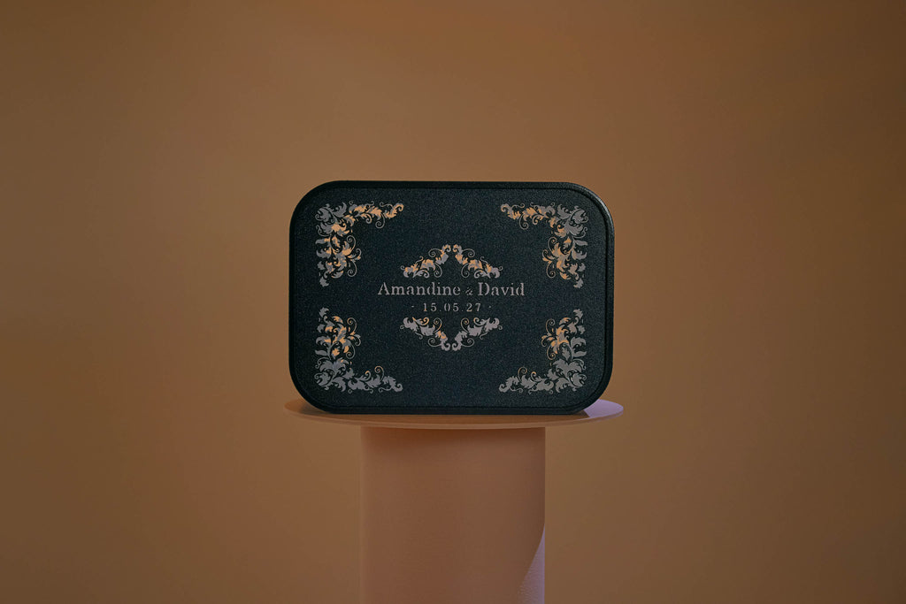 Urne rectangulaire personnalisée - Ornements (avec lumière)