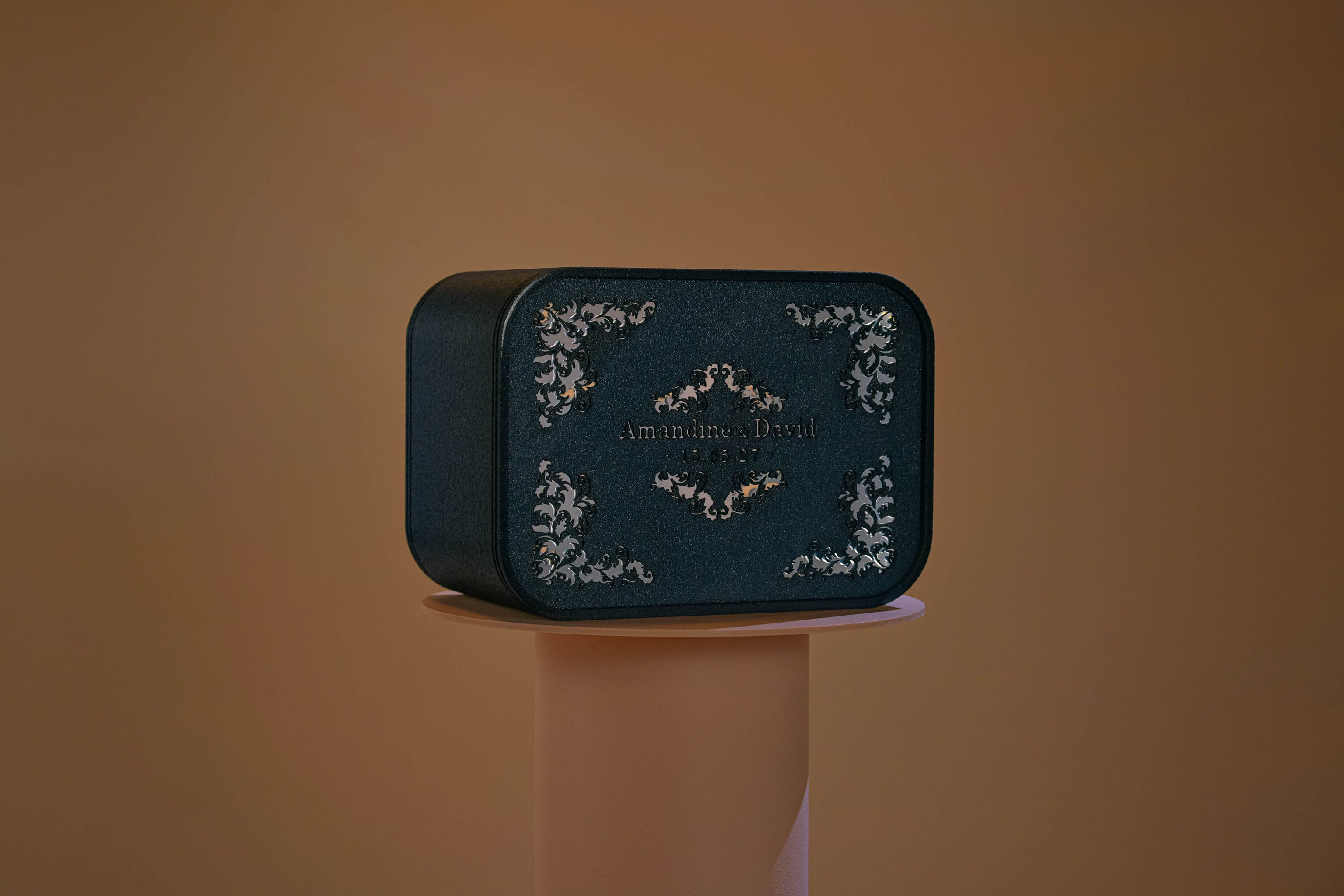 Urne rectangulaire personnalisée - Ornements (avec lumière)