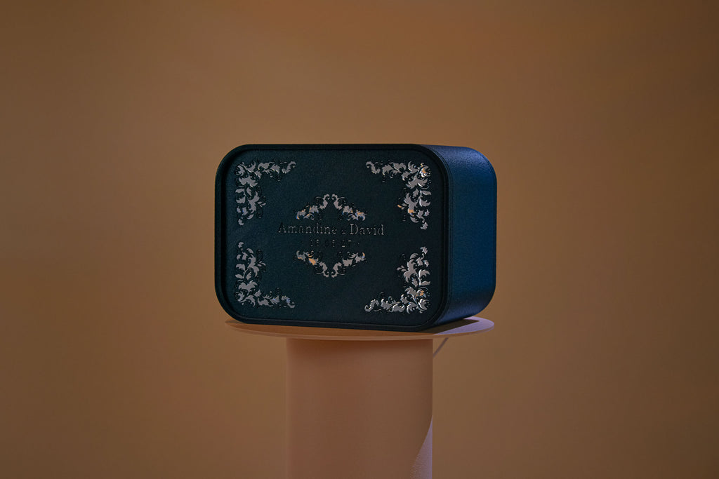 Urne rectangulaire personnalisée - Ornements (avec lumière)