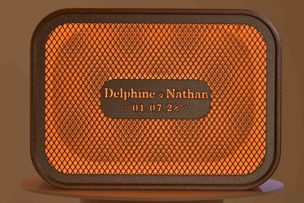 Urne rectangulaire personnalisée - Croisillons (avec lumière)