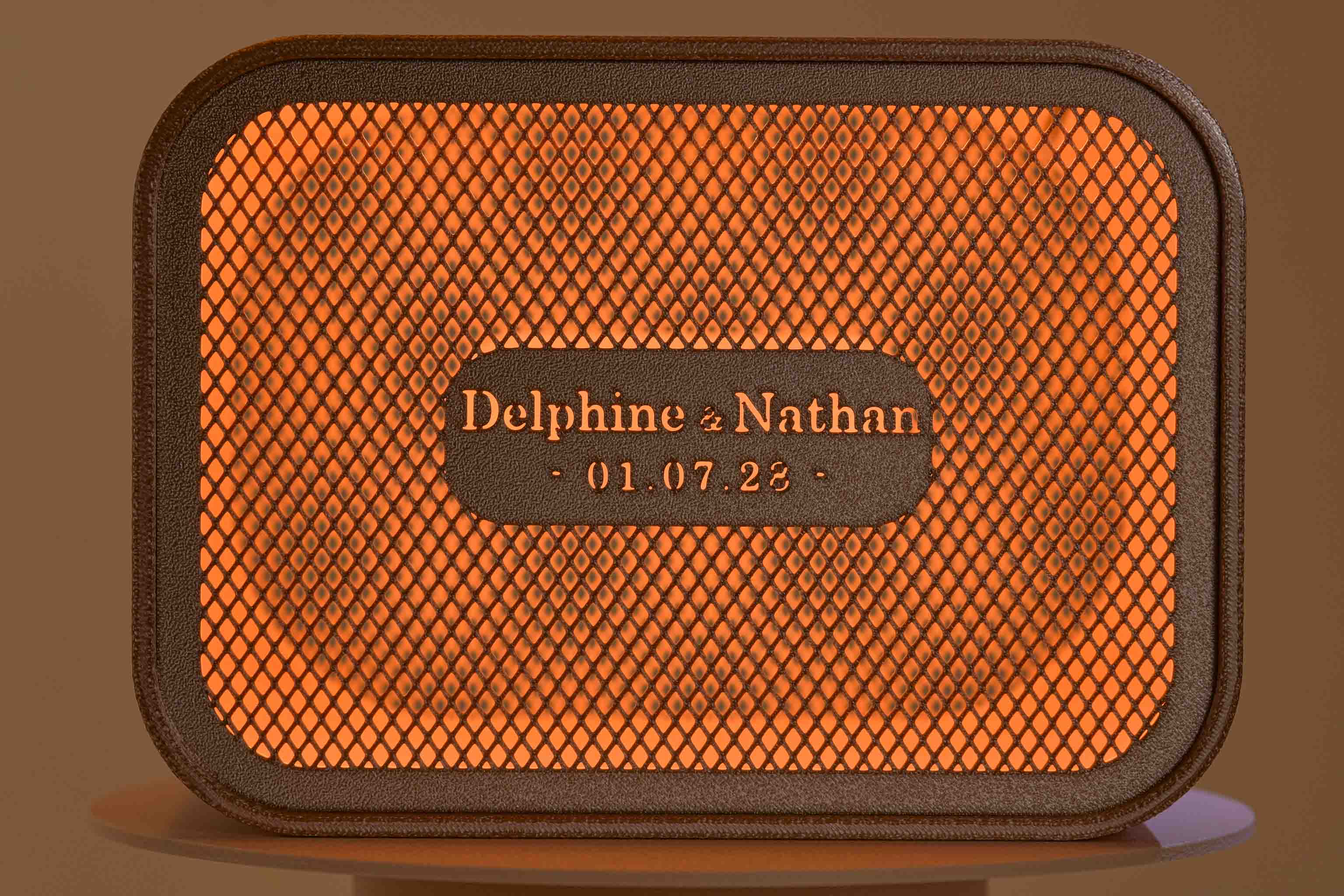 Urne rectangulaire personnalisée - Croisillons (avec lumière)