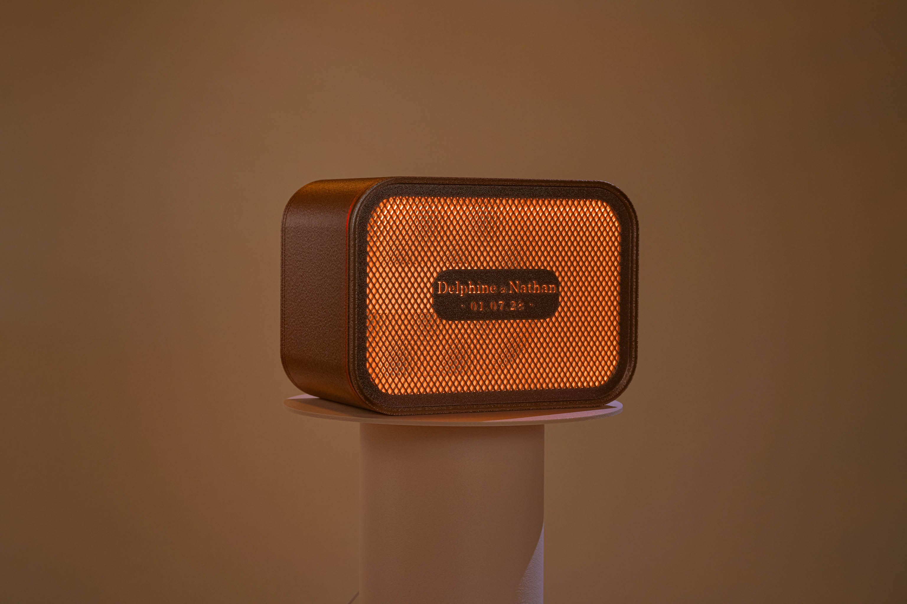 Urne rectangulaire personnalisée - Croisillons (avec lumière)