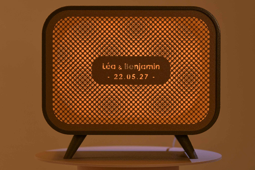 Urne rectangulaire personnalisée - Petits poids (sur pieds) (avec lumière)