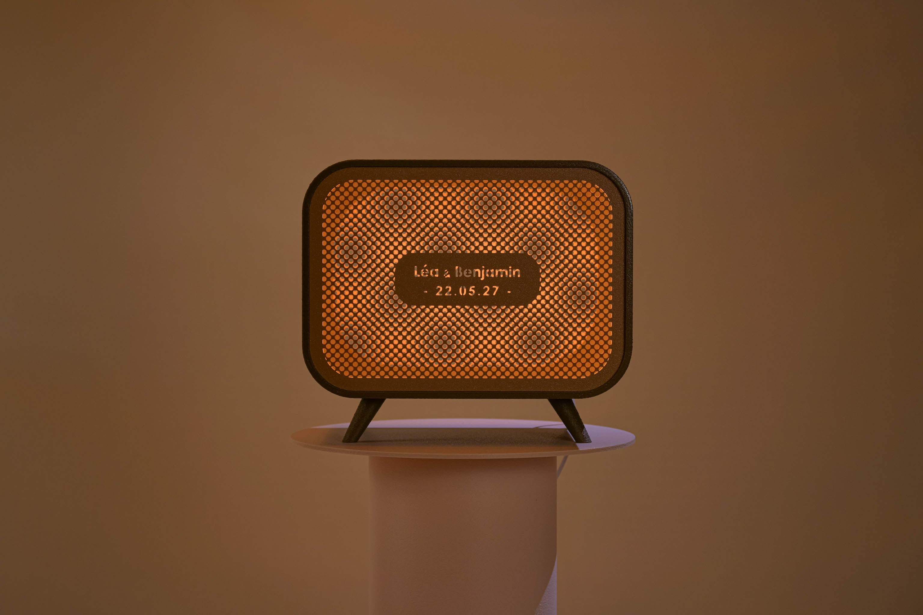 Urne rectangulaire personnalisée - Petits poids (sur pieds) (avec lumière)