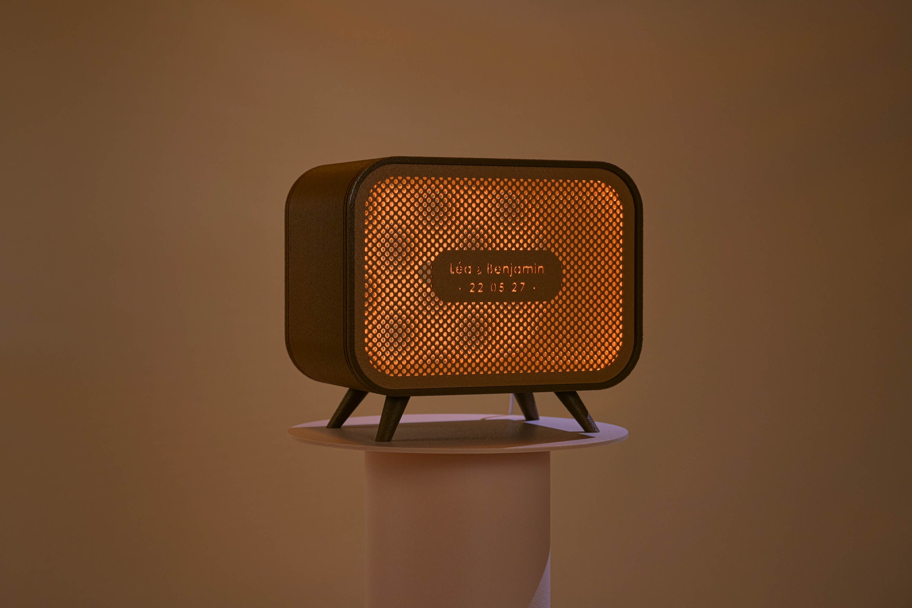 Urne rectangulaire personnalisée - Petits poids (sur pieds) (avec lumière)