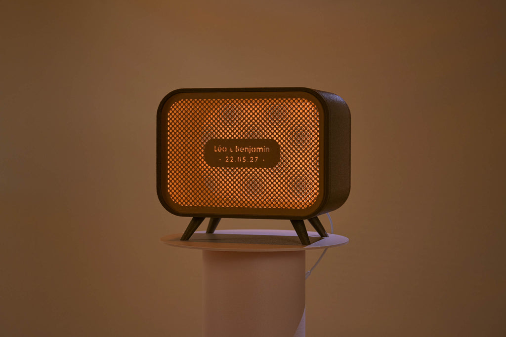 Urne rectangulaire personnalisée - Petits poids (sur pieds) (avec lumière)