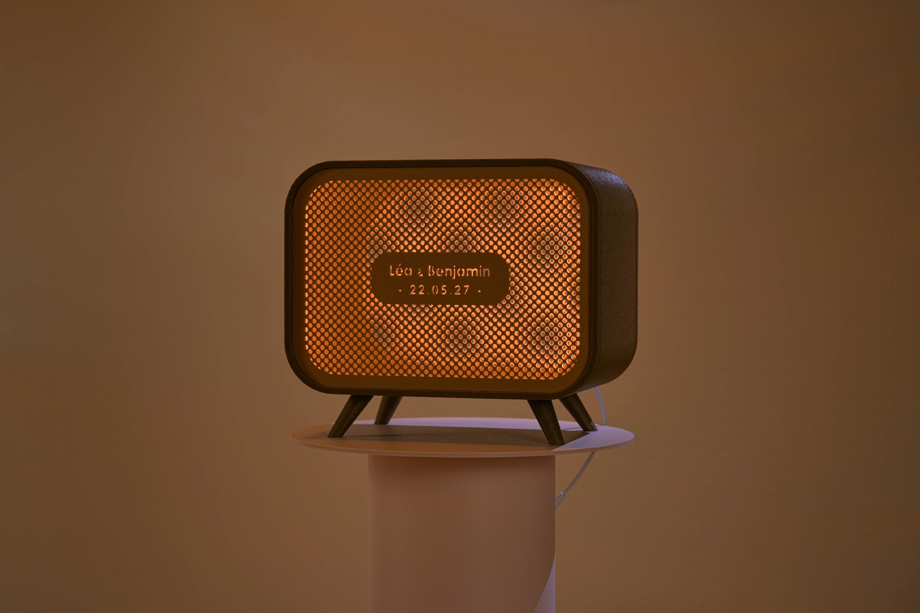 Urne rectangulaire personnalisée - Petits poids (sur pieds) (avec lumière)