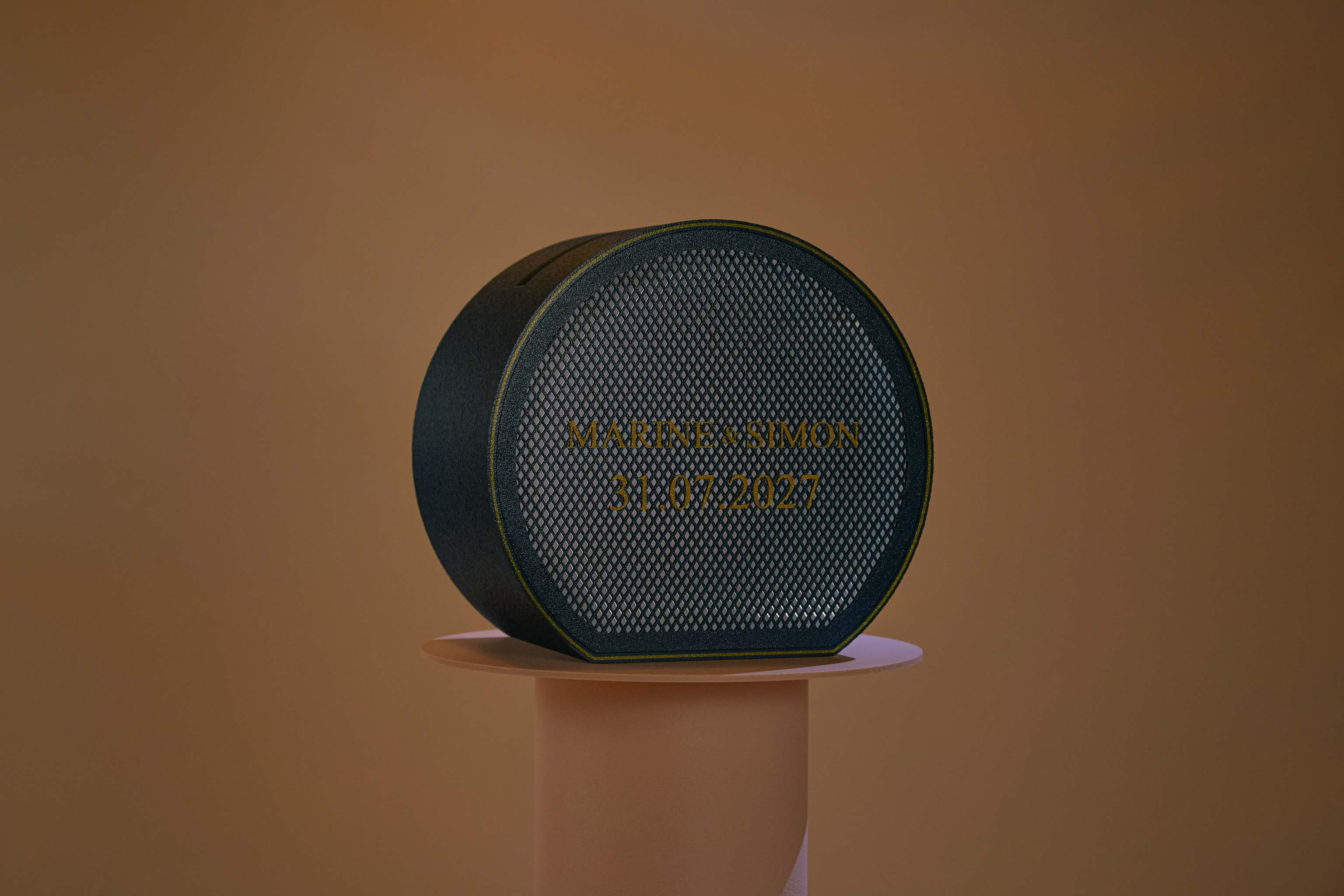 Urne arrondie personnalisée - Croisillons (avec lumière)