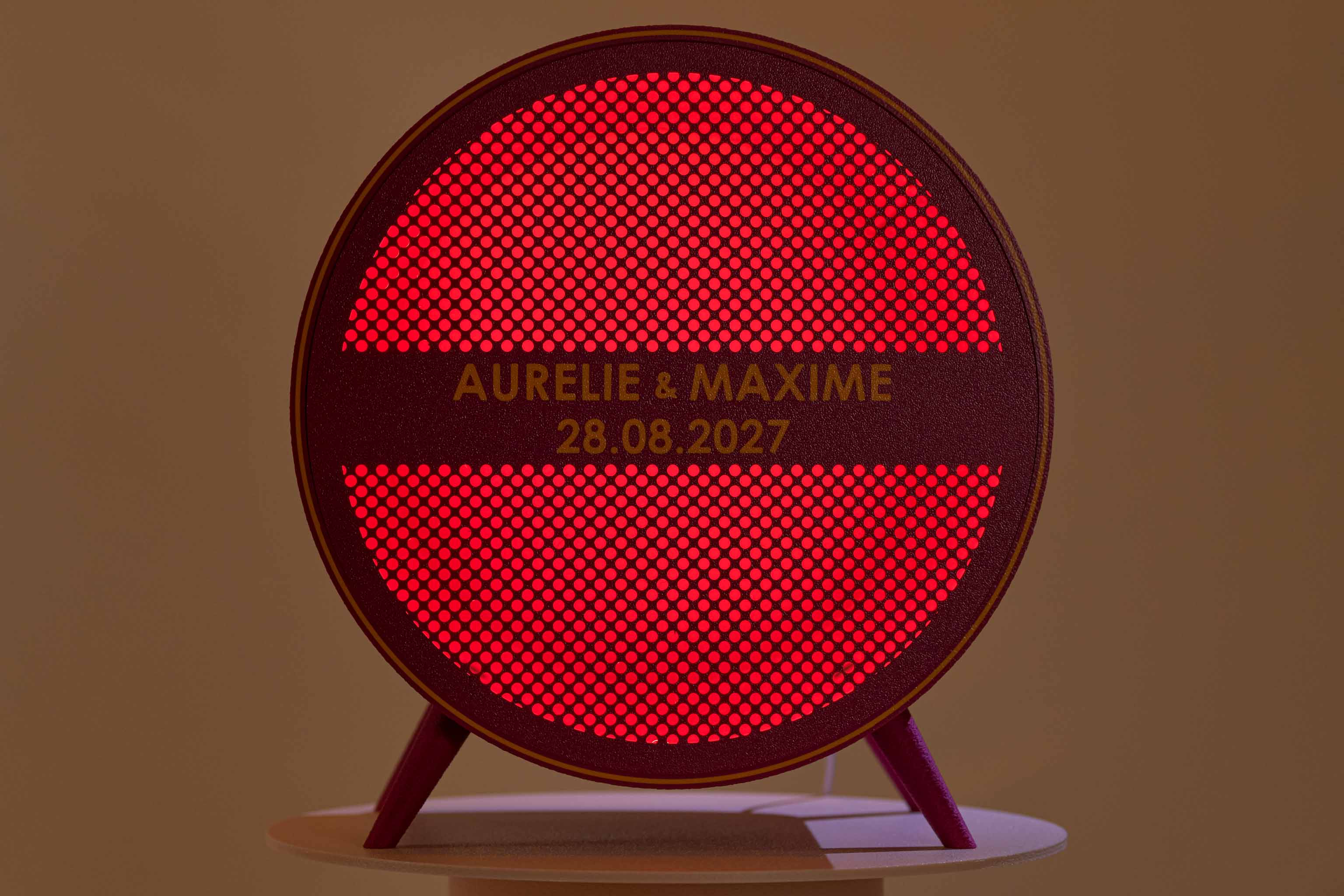 Urne ronde personnalisée - Petits poids (sur pieds) (avec lumière)