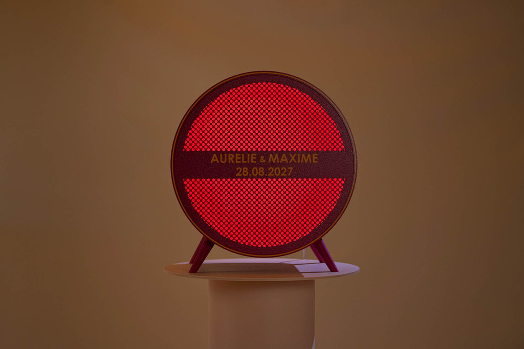 Urne ronde personnalisée - Petits poids (sur pieds) (avec lumière)