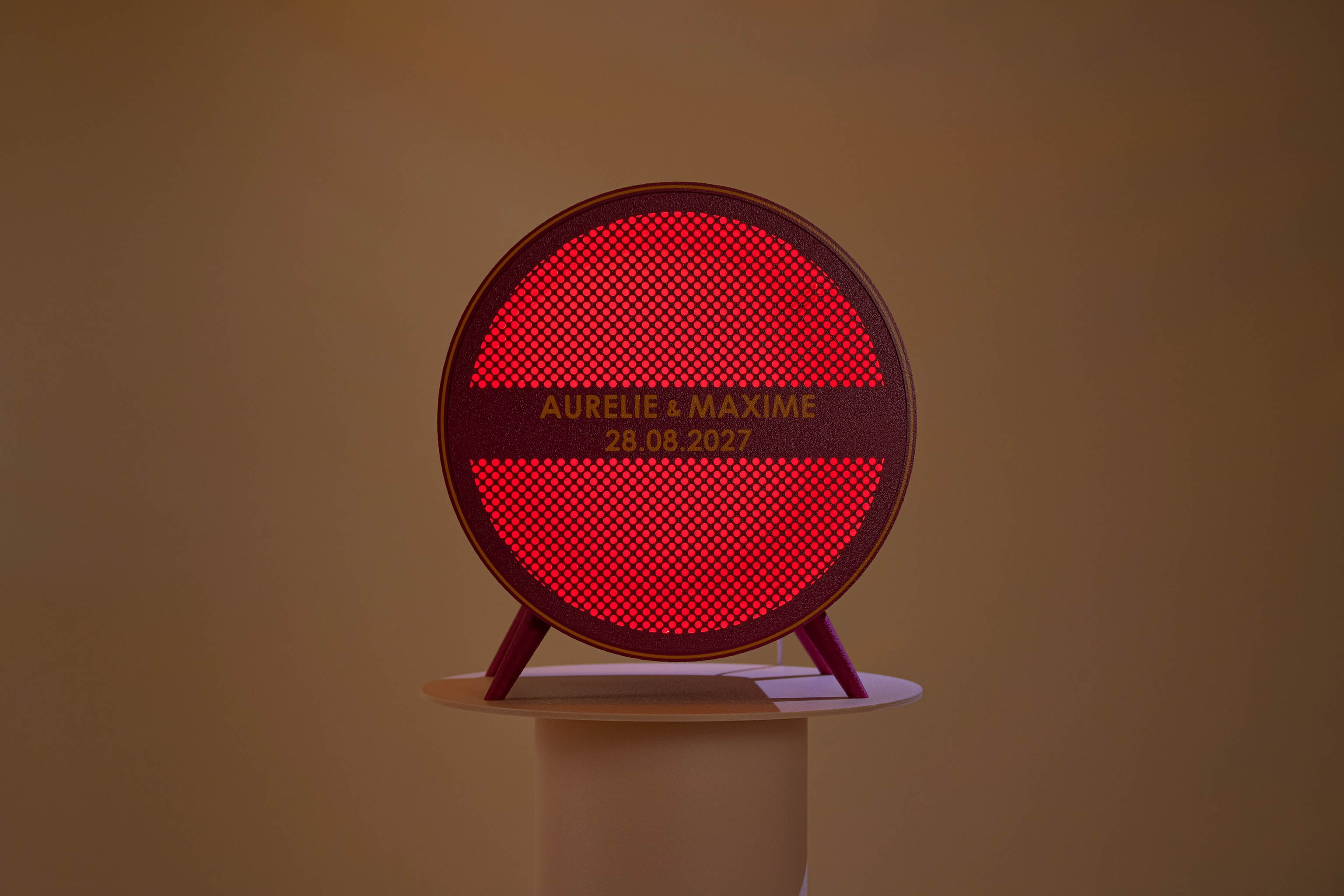 Urne ronde personnalisée - Petits poids (sur pieds) (avec lumière)