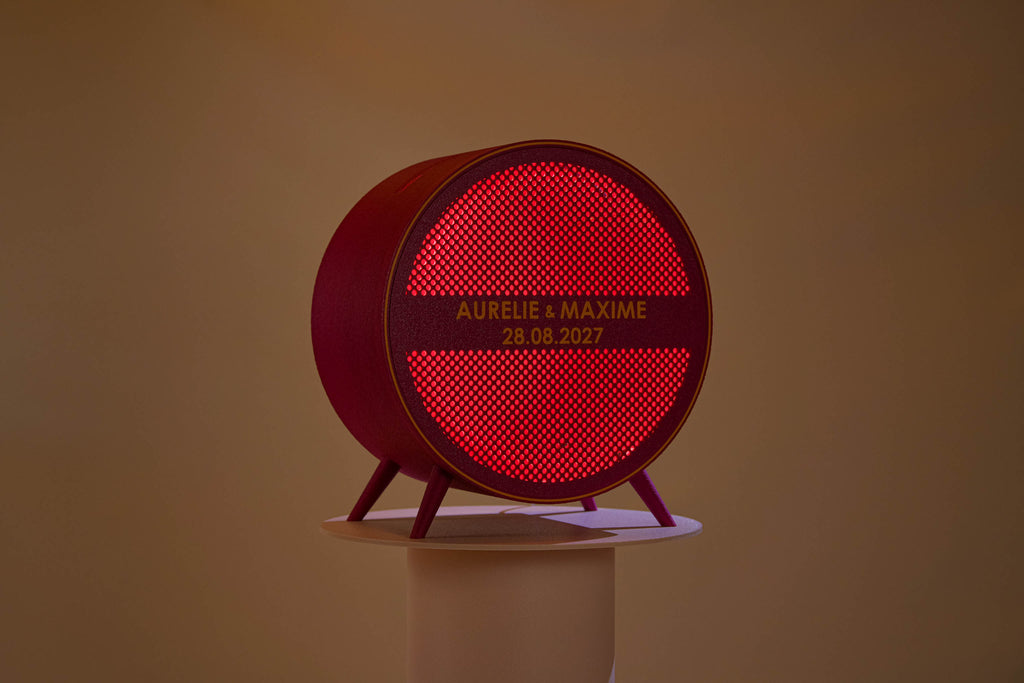 Urne ronde personnalisée - Petits poids (sur pieds) (avec lumière)