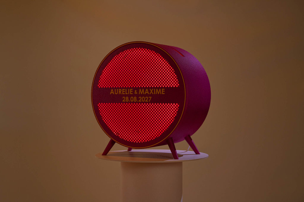 Urne ronde personnalisée - Petits poids (sur pieds) (avec lumière)