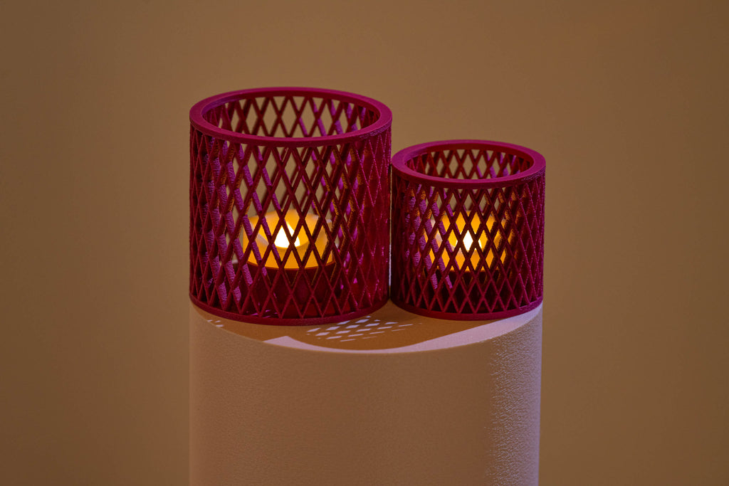 Duo de bougeoirs LED - Croisillons