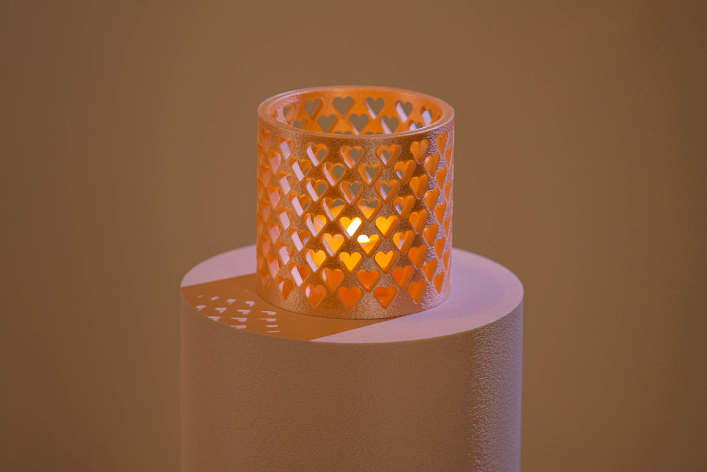 Bougeoir LED - Cœurs (grand)