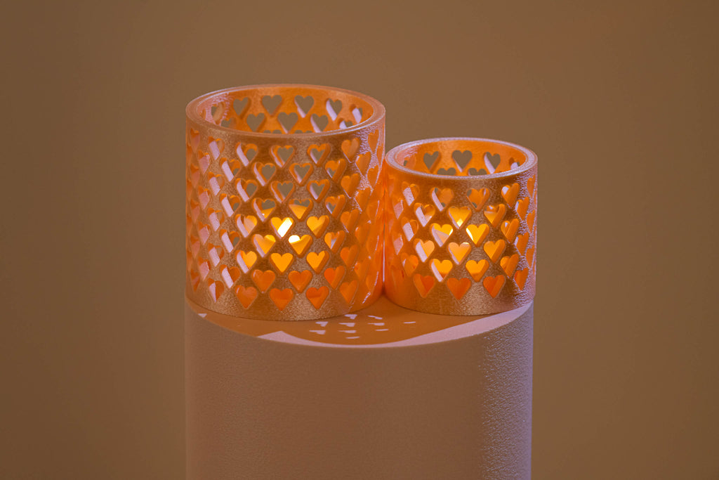 Duo de bougeoirs LED - Cœurs