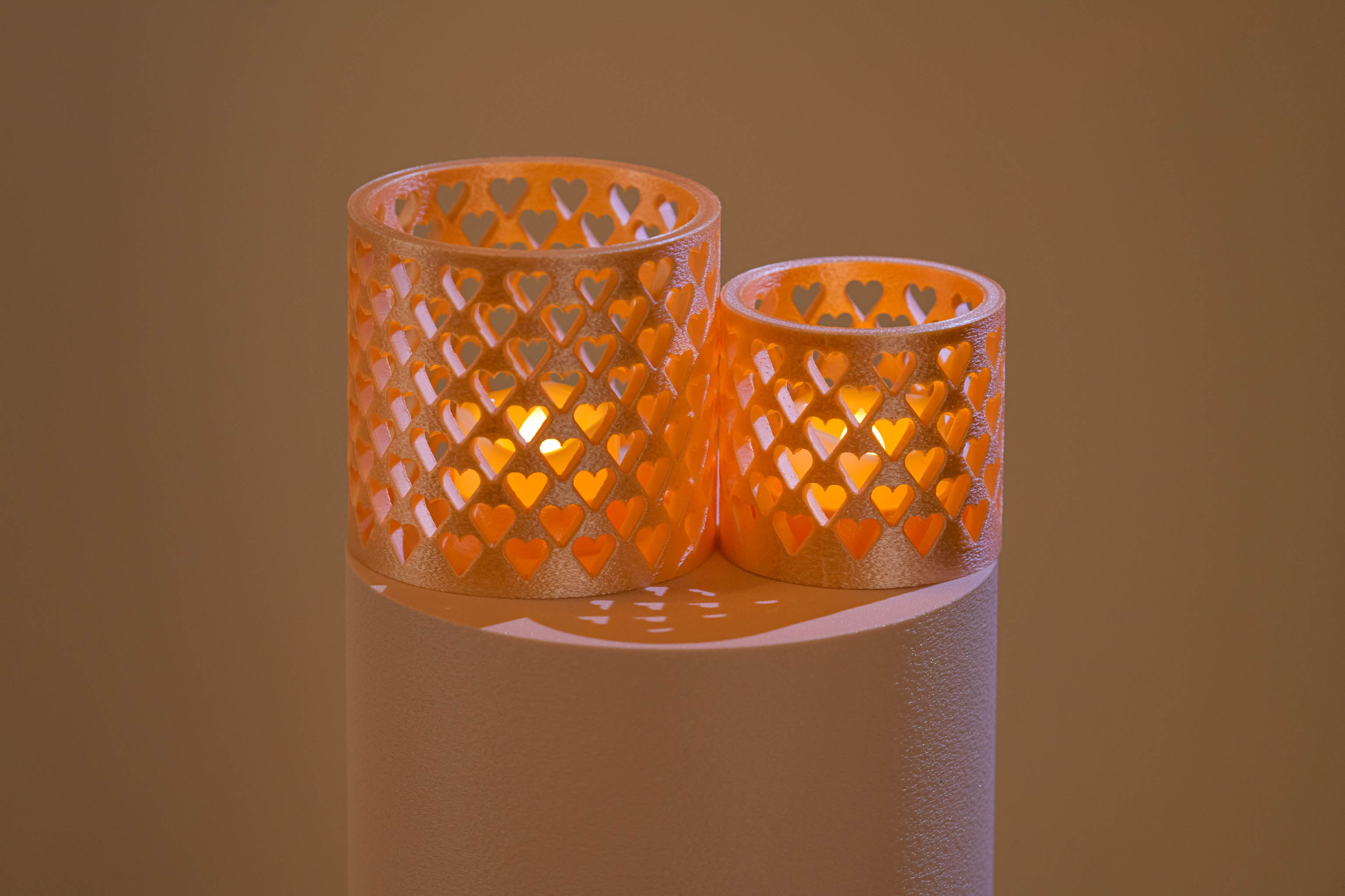 Duo de bougeoirs LED - Cœurs